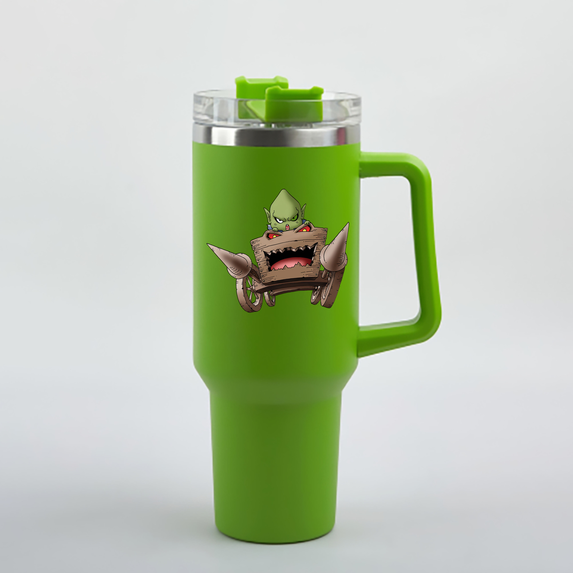 （画像用） ドラゴンクエスト Doragon Kuesuto Dragon Quest 1200mL車用タンブラー - クリスタルステッカー（プラスチックストロー付き）